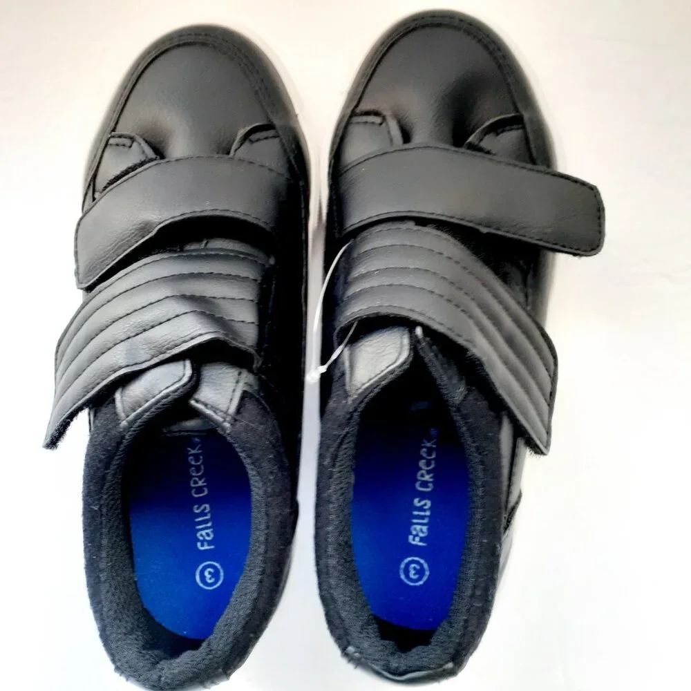 Falls Creek Boys Shoes Jesse Black Faux Leather Size 3 New